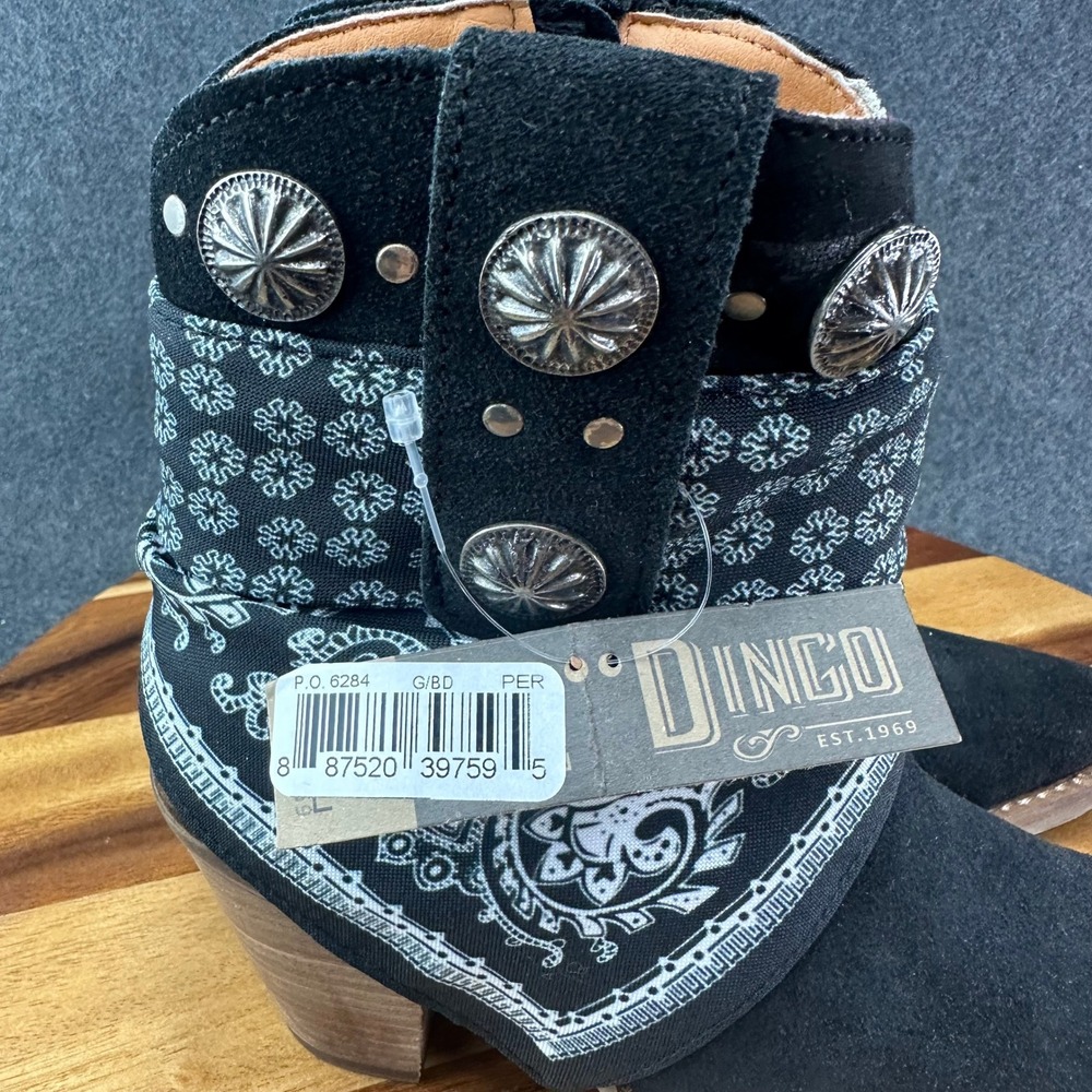 Dingo DI 184 Ladies Bandida 7" Black Western Boots Womens SZ 6.5 - Picture 3 of 10